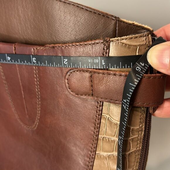 Sam Edelman Mikala Terazzo Leather Back Zip Knee‎ High Riding Boots Brown Sz 8M - Picture 10 of 11